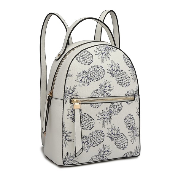 LG1866P-MISS LULU STYLISH LADIES RUCKSACK LEATHER PRINTED BACKPACK WHITE LG1866P-MISS LULU STYLISH LADIES RUCKSACK LEATHER PRINTED BACKPACK WHITE